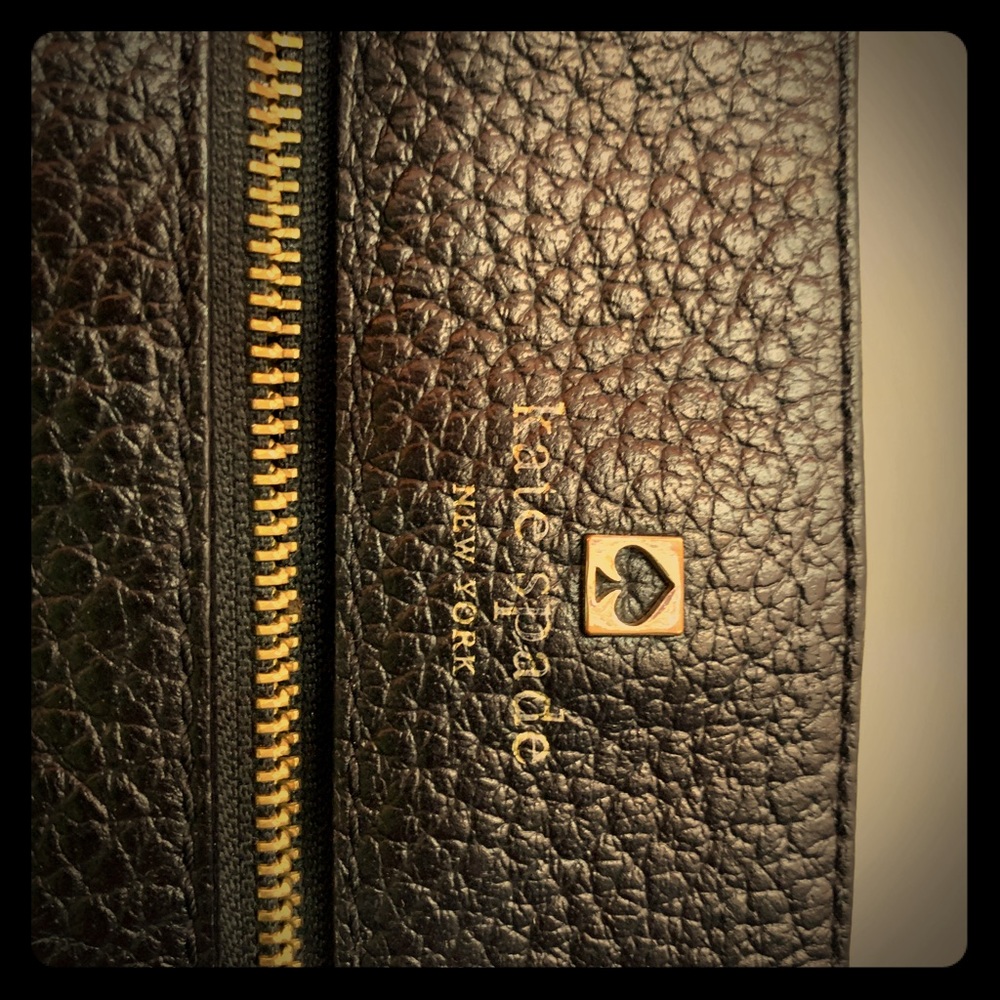 Black Kate Spade Pebbled Leather Shoulder Purse